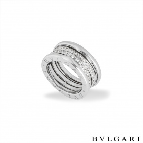 Bvlgari White Gold Diamond Set B.Zero1 Ring AN850551